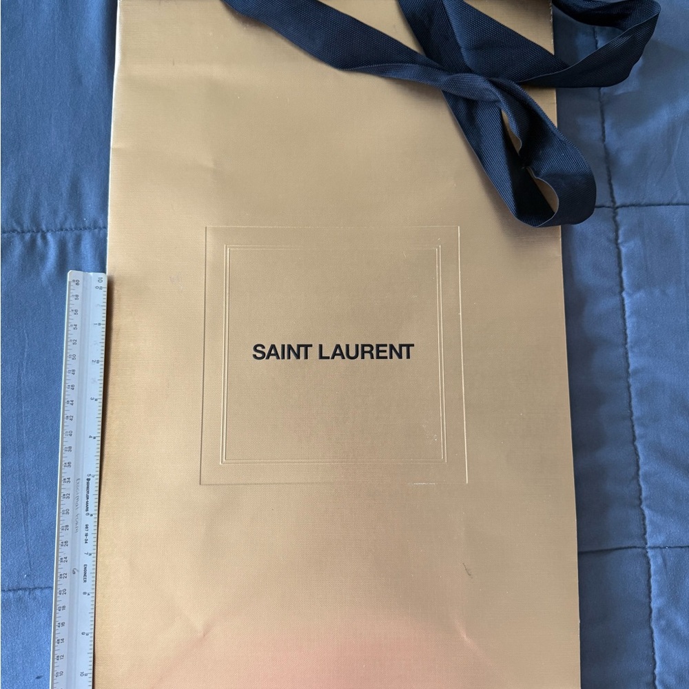 Saint Laurent Gold Bag with Dark Ribbon